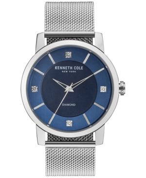 Kenneth Cole New York Men's Diamond-accent Stainless Steel Mesh Bracelet Watch 43.5mm Kc15105002