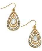 Inc International Concepts Gold-tone Capstone And Crystal Triple Teardrop Drop Earrings, Only At Macy's