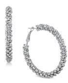 Inc International Concepts Silver-tone Crystal Hoop Earrings, Created For Macy's