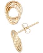Polished Love Knot Stud Earrings In 10k Gold