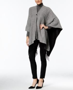 Calvin Klein Chevron Fringe Poncho