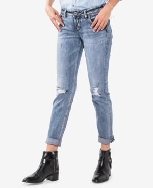 Silver Jeans Co. Cotton Sam Ripped Cuffed Boyfriend Jeans