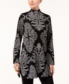Style & Co Cotton Mock-neck Tunic Sweater, Created For Macy's