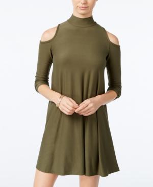 Planet Gold Juniors' Cold-shoulder Shift Dress