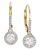Diamond Round Drop Earrings In 14k White Gold (1/2 Ct. T.w.)