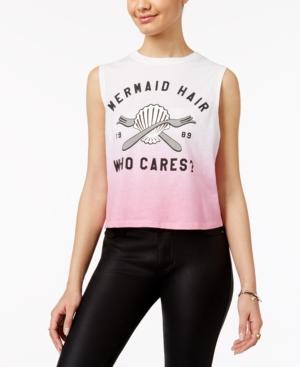Love Tribe Juniors' Mermaid Hair Graphic Cutout Crop Top