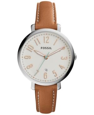 Fossil Women's Jacqueline Tan Leather Strap Watch 36mm Es3942