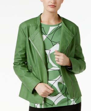 Alfani Petite Faux-leather Moto Jacket, Created For Macy's