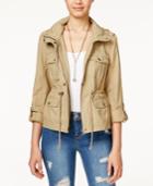 American Rag Mixed-fabric Roll-sleeve Hooded Parka, Only At Macy's