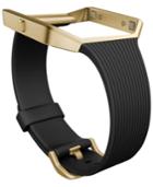 Fitbit Women's Blaze Gold Tone Case And Black Rubber Smart Watch Strap Fb159abgbk