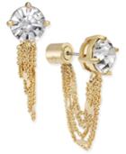 Kate Spade New York Gold-tone Crystal Stud And Chain Earring Jackets
