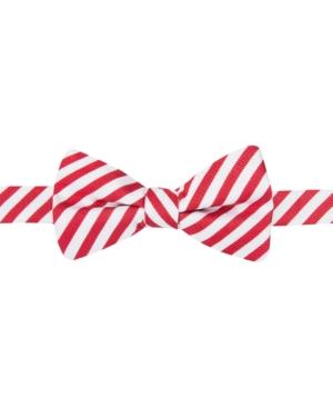 Countess Mara Men's Red & White Stripe Pre-tied Bow Tie