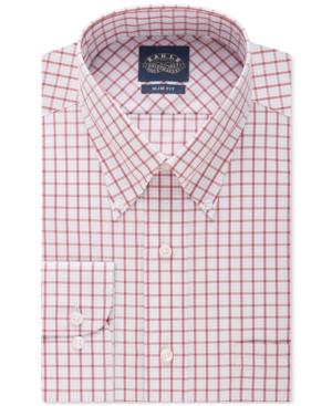 Eagle Men's Classic-fit Non-iron Red Tattersall Dress Shirt