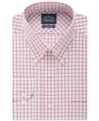 Eagle Men's Classic-fit Non-iron Red Tattersall Dress Shirt