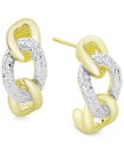 Diamond Accent Cable Link Drop Earrings In 18k Gold-plated Sterling Silver