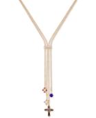 Guess Gold-tone Crystal Multi-charm Lariat Necklace, 24 + 2 Extender