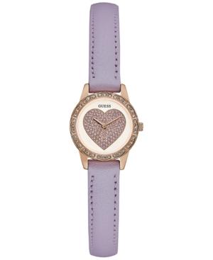 Guess Women's Purple Leather Strap Watch 21mm U0731l5