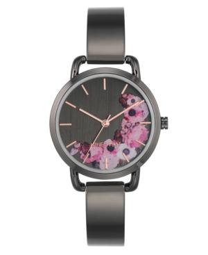 Nine West Women's Gunmetal Bangle Bracelet Watch 39mm