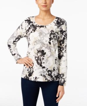 Karen Scott Printed Scoop-neck Top, Only At Macy's