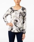 Karen Scott Printed Scoop-neck Top, Only At Macy's