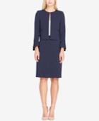 Tahari Asl Pinstriped Flyaway Skirt Suit