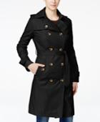 London Fog Petite All-weather Hooded Trench Coat