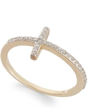 Wrapped Diamond Cross Ring In Yellora