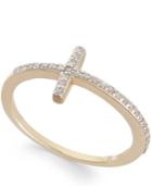 Wrapped Diamond Cross Ring In Yellora