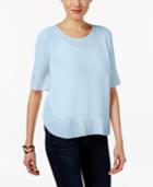 Ny Collection Petite Pleated-hem Top