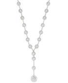 Belle De Mer Bridal Cubic Zirconia (36-3/4 Ct. T.w.) And Cultured Freshwater Pearl (7mm) Y-necklace In Silver-plated Brass