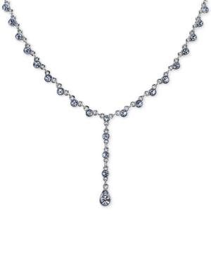 2028 Silver-tone Blue Crystal Y-necklace