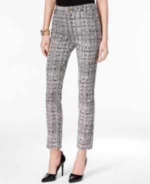 Tahari Asl Jacquard Print Straight-leg Pants