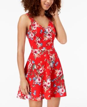 Trixxi Juniors' Strappy-back Fit & Flare Dress