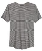 Jaywalker Men's Striped Curved-hem Long-length T-shirt