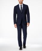 Perry Ellis Men's Blue Plaid Slim-fit Suit