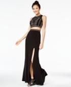 Say Yes To The Prom Juniors' 2-pc. Studded Gown, A Macy's Exclusive