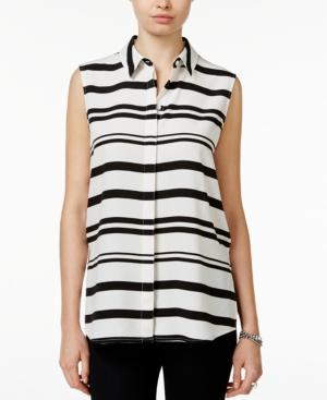 Bar Iii Striped Sleeveless Shirt, Only At Macy's