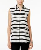 Bar Iii Striped Sleeveless Shirt, Only At Macy's