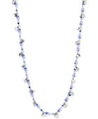 Lonna & Lilly Gold-tone Blue Bead Long Statement Necklace
