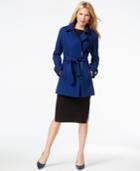 Kenneth Cole Asymmetrical-zip Belted Trench Coat
