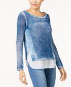 Inc International Concepts Cotton Layered-look Sweater, Created For Macy's