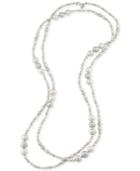 Carolee Silver-tone Imitation Gray Pearl Long Rope Necklace