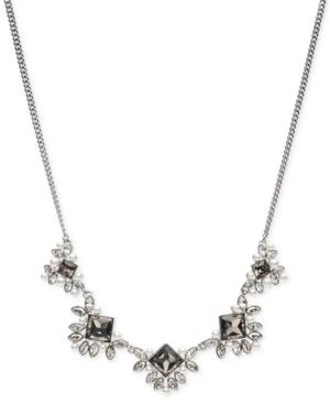 Givenchy Silver-tone Square Gray Crystal Collar Necklace