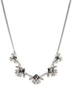 Givenchy Silver-tone Square Gray Crystal Collar Necklace