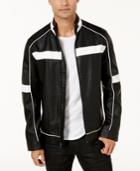Inc International Concepts Men's Colorblocked Faux Leather Racer Jacket, Created For Macy's