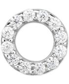 Diamond Accent Circle Single Stud Earring In 14k White Gold
