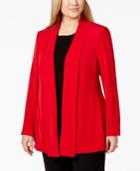 Calvin Klein Plus Size Shawl-collar Open-front Soft Jacket