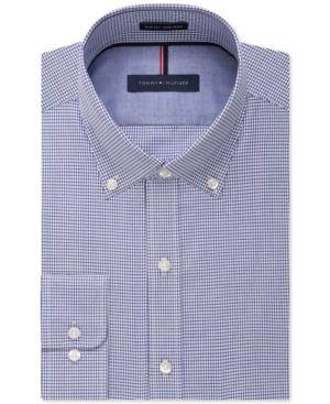 Tommy Hilfiger Slim-fit Non-iron Blue Check Dress Shirt