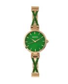 Bertha Quartz Amanda Collection Gold And Green Stainless Steel Watch 36mm