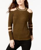 Inc International Concepts Metallic Cold-shoulder Sweater, Created For Macy's